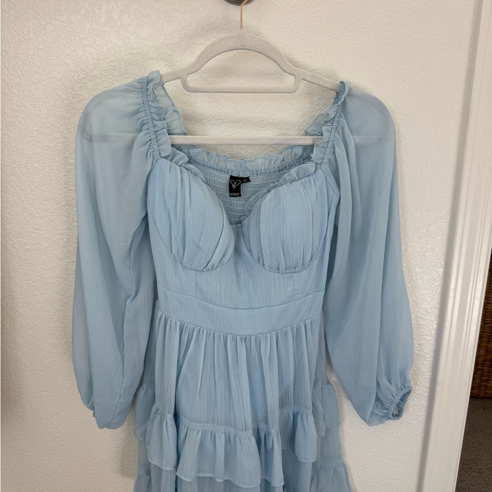 Windsor Sky Blue Ruffled Blouse